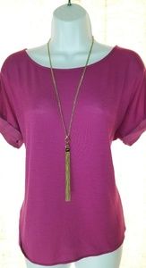 THE LIMITED magenta scoop neck tee